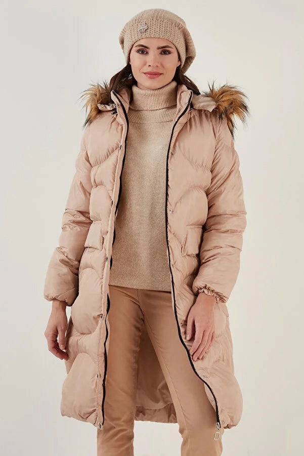 Lela Women's Collar Faux Fur Small Size Coat Opera Coats