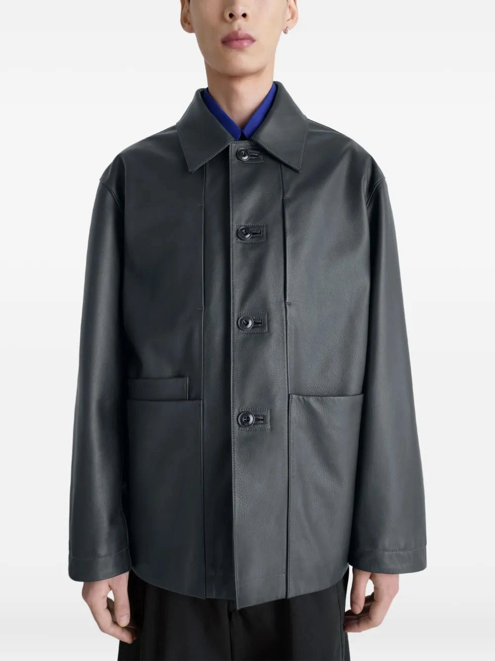 Trench Leather Coats LEMAIRE - Men Leather Workwear Jacket