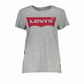 Grandpa To Be T Shirts Levi's Gray Cotton Women T-Shirt