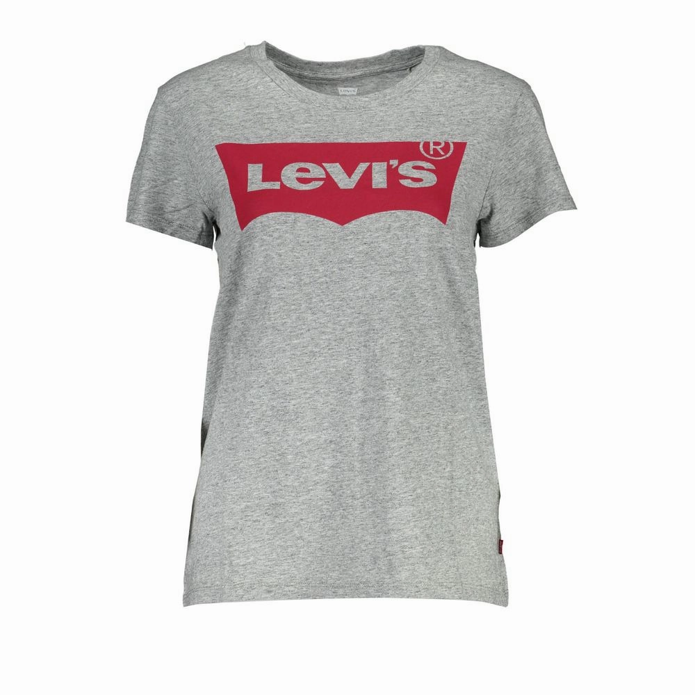 Levi's Gray Cotton Women T-Shirt American Apparel T Shirts