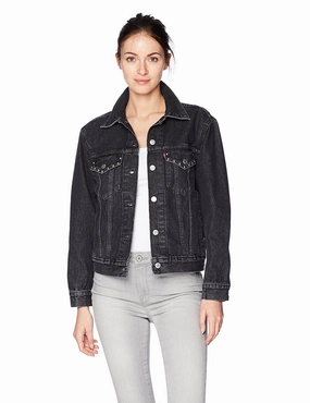Jackets Qvc Levi's Women's Ex-Boyfriend Trucker Jackets Weekend Bling