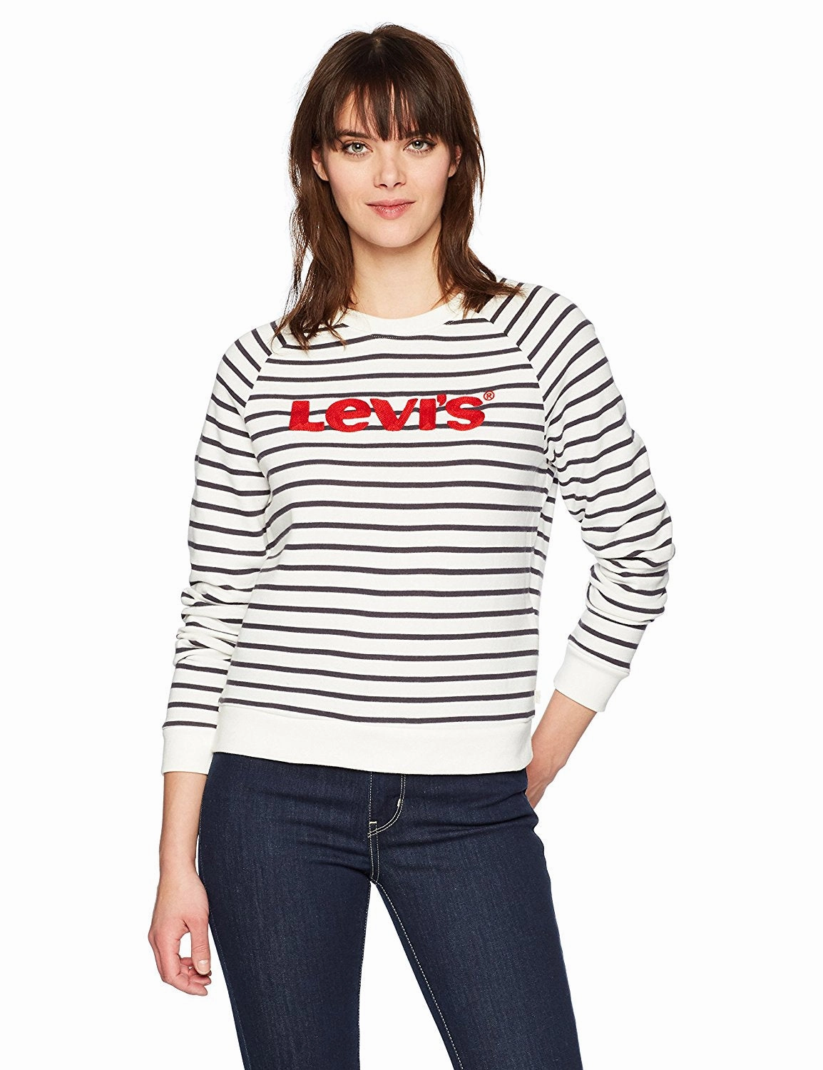 Levi's Women's Relaxed Crew Sweatshirt Chinese Red Emb Dyngus Day Sweatshirts
