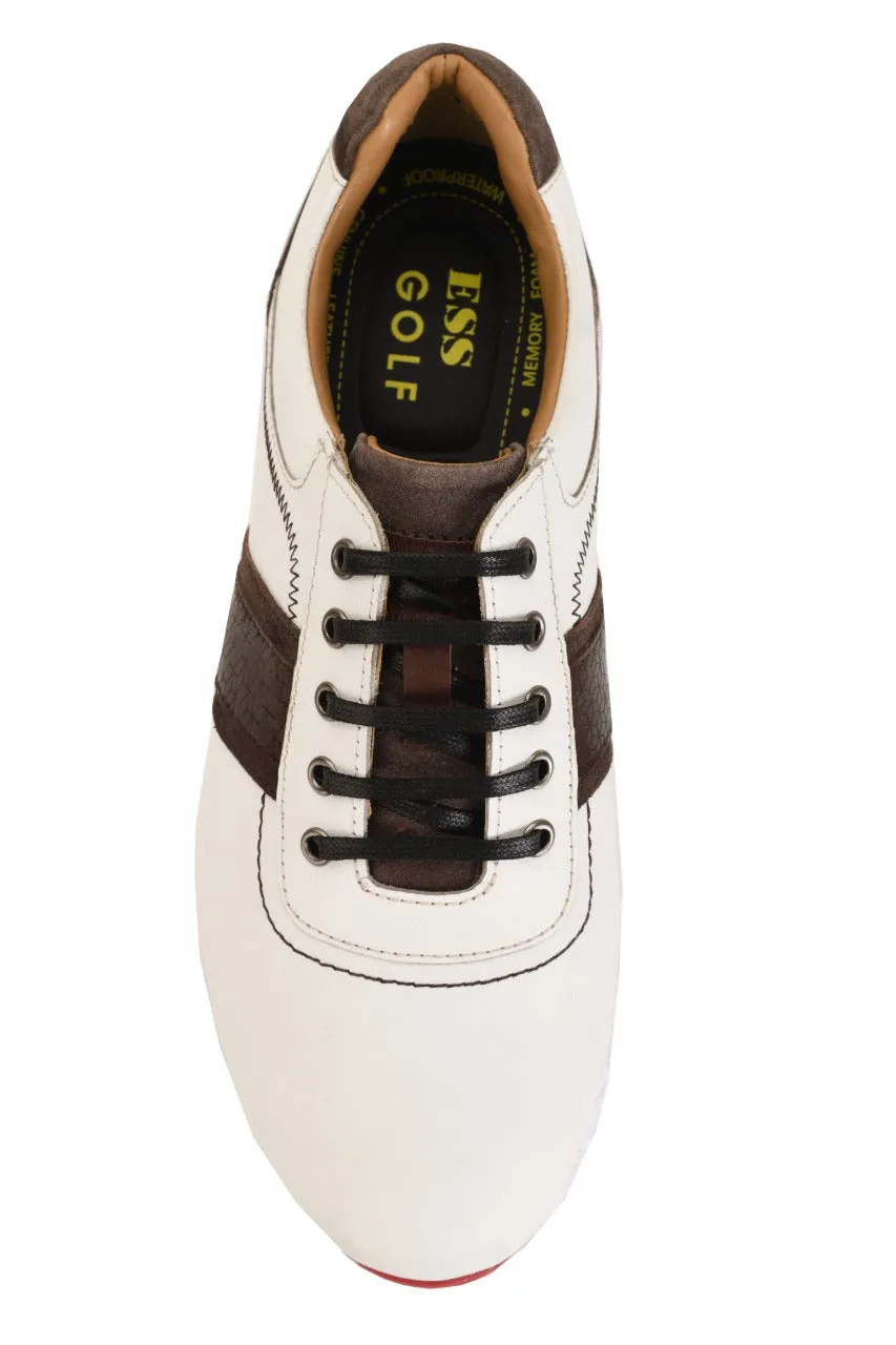 Waterproof Mid Hiker Shoes Berlin White Brown-Golf Shoes