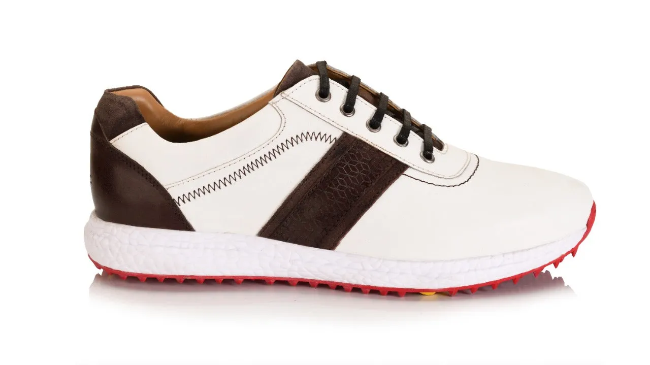 Berlin White Brown-Golf Shoes Best Waterproof Formal Shoes
