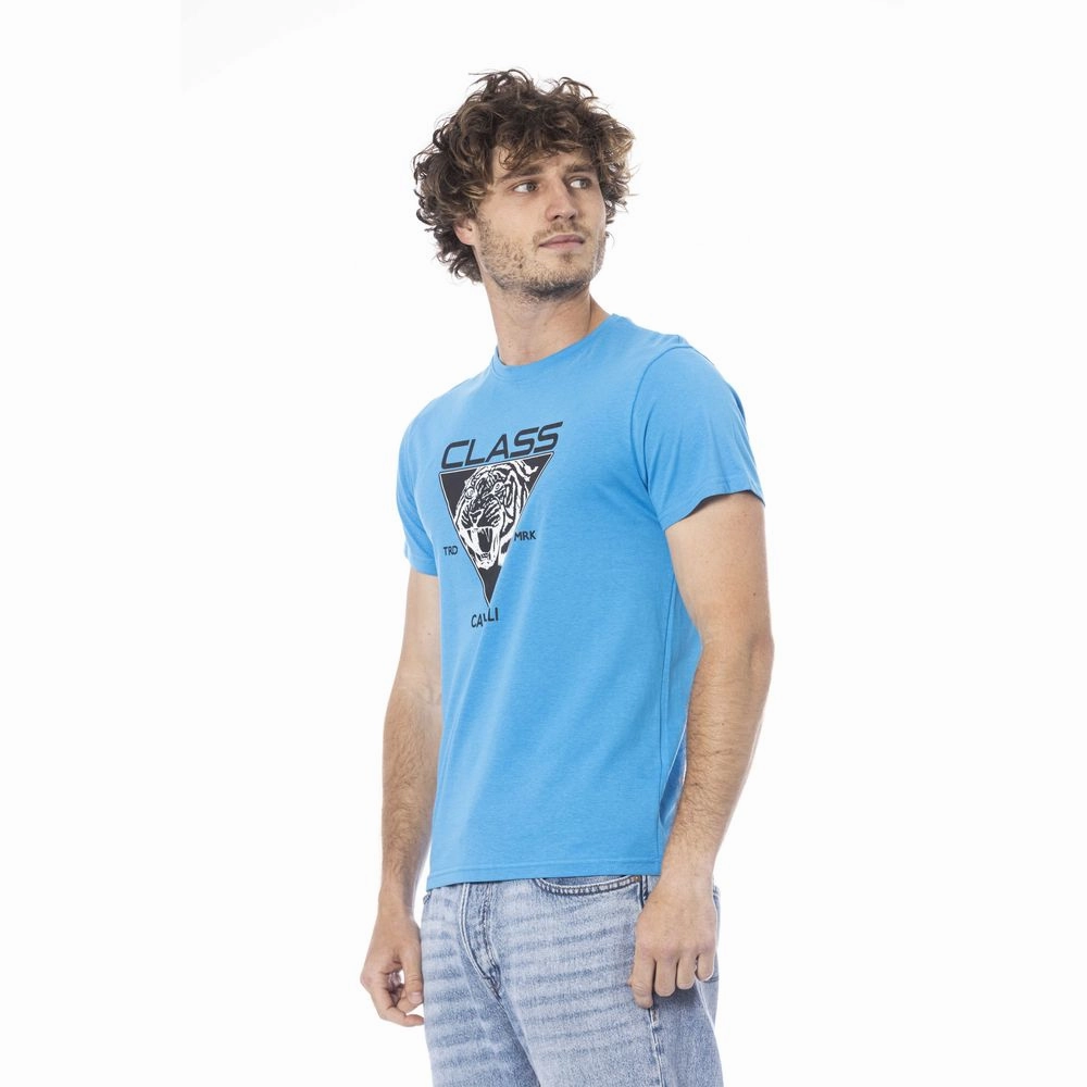 Light Blue Cotton Men T-Shirt Inexpensive