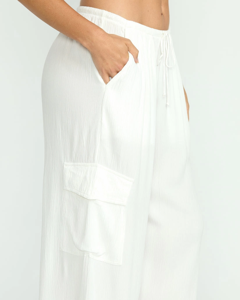 Billabong Beach Babe Cargo Pants-Salt Crystal Open Hem Cargo Pants