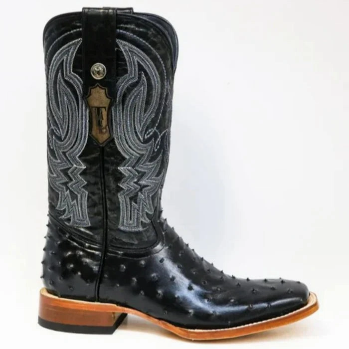 Khombu Boots Costco Men's Checotah Print Ostrich Square Toe Boots Black