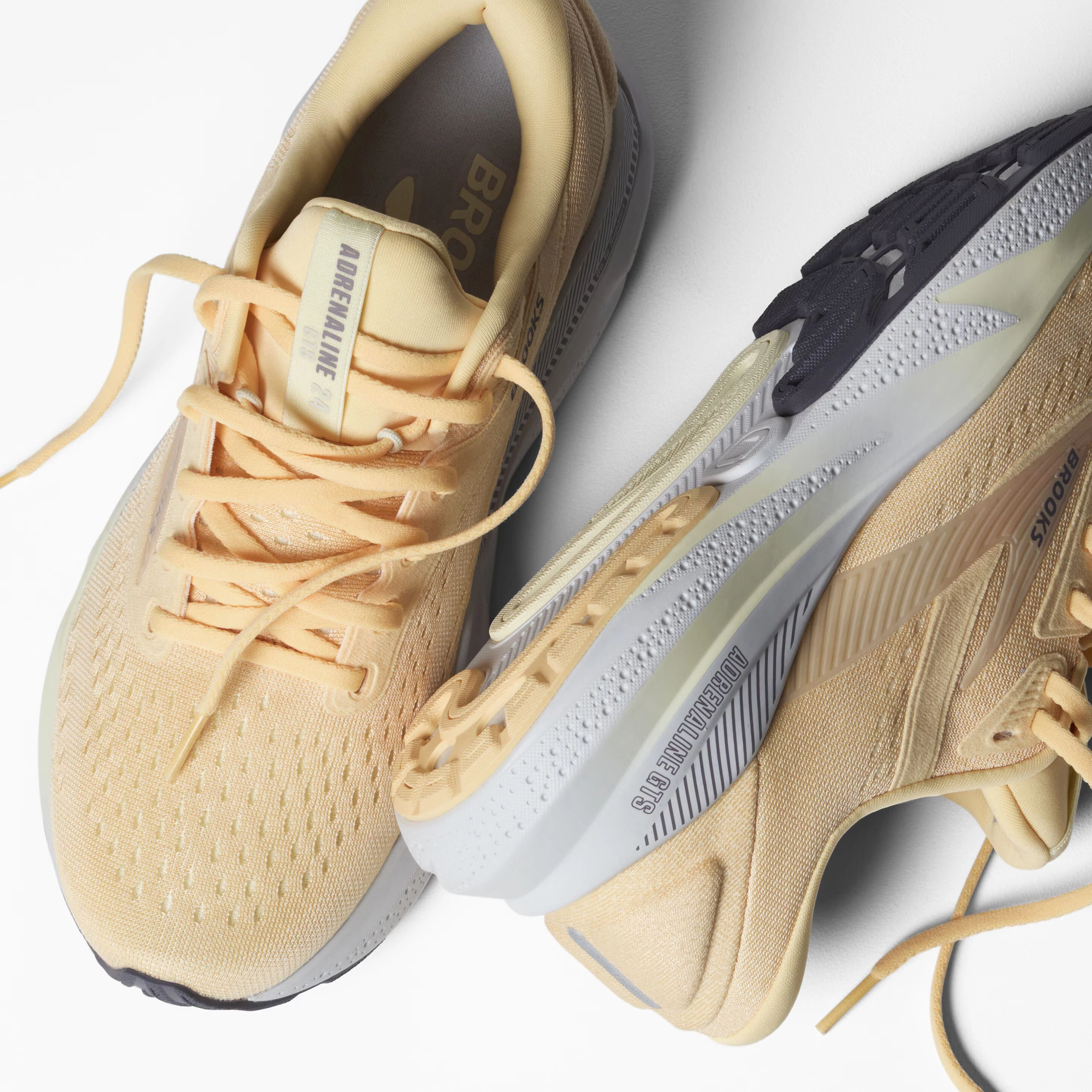 Run Shoe Sale Women's Brooks Running Adrenaline GTS 24 Road Running Shoe in Sherbert/Oyster/Sylvan