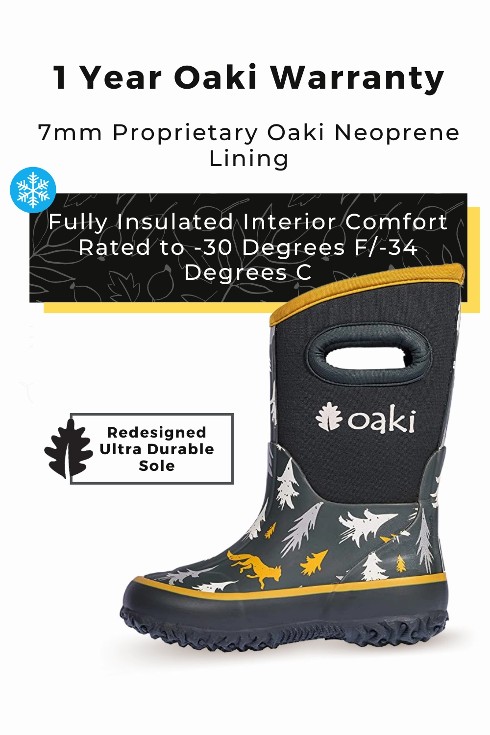 Snow Boots Wildlife Tracker Neoprene Rain/Snow Boots