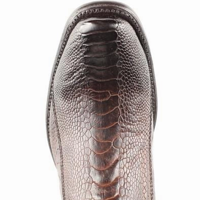 Men's King Exotic Original Ostrich Leg Skin Dubai Style Short Boots 479B05