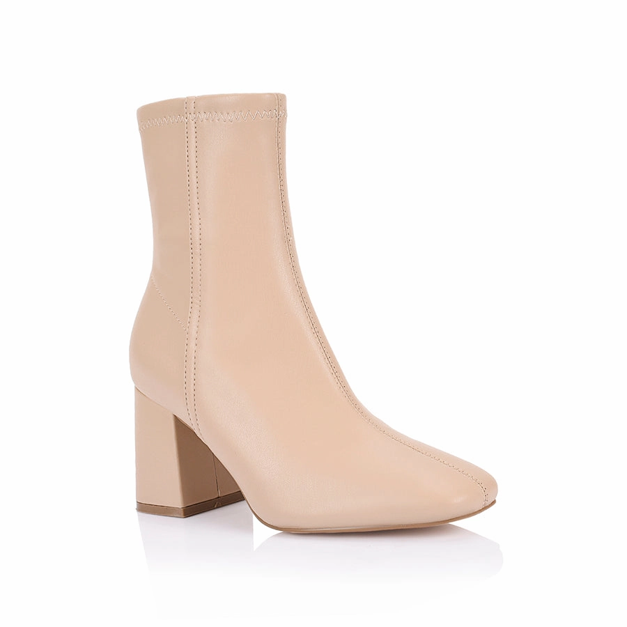 Elle Ankle Boots Lizzo Stretch Ankle Boots - Beige Stretch