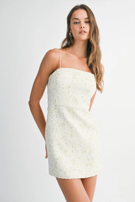Sparkly Mini Dress Long Sleeves lodie Tweed Mini Dress