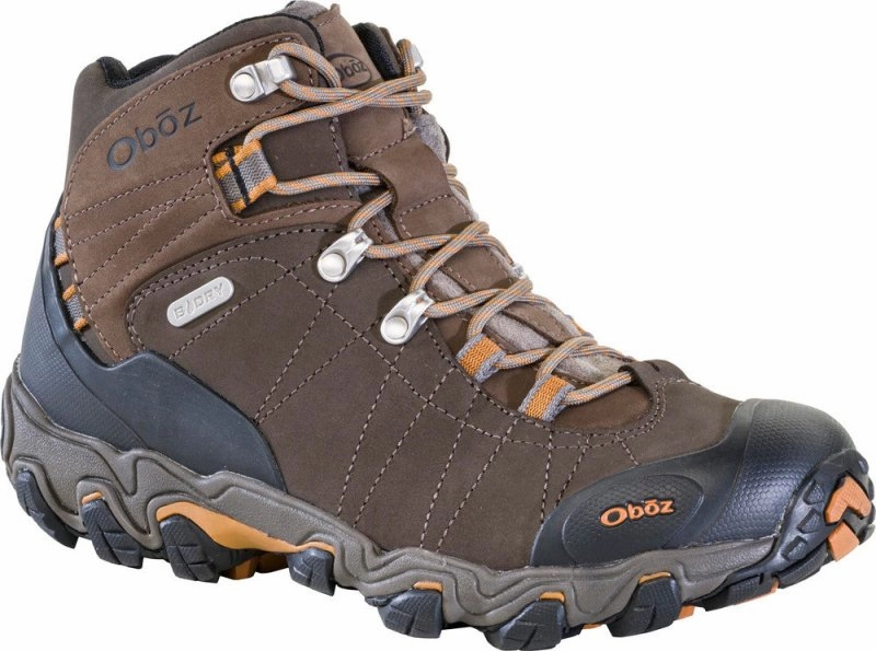 Oboz Men's Bridger Mid Waterproof - Sudan Hiking Boots Toe Room