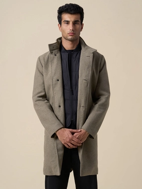 Fendi Fur Coats Long Wool Blend Coat