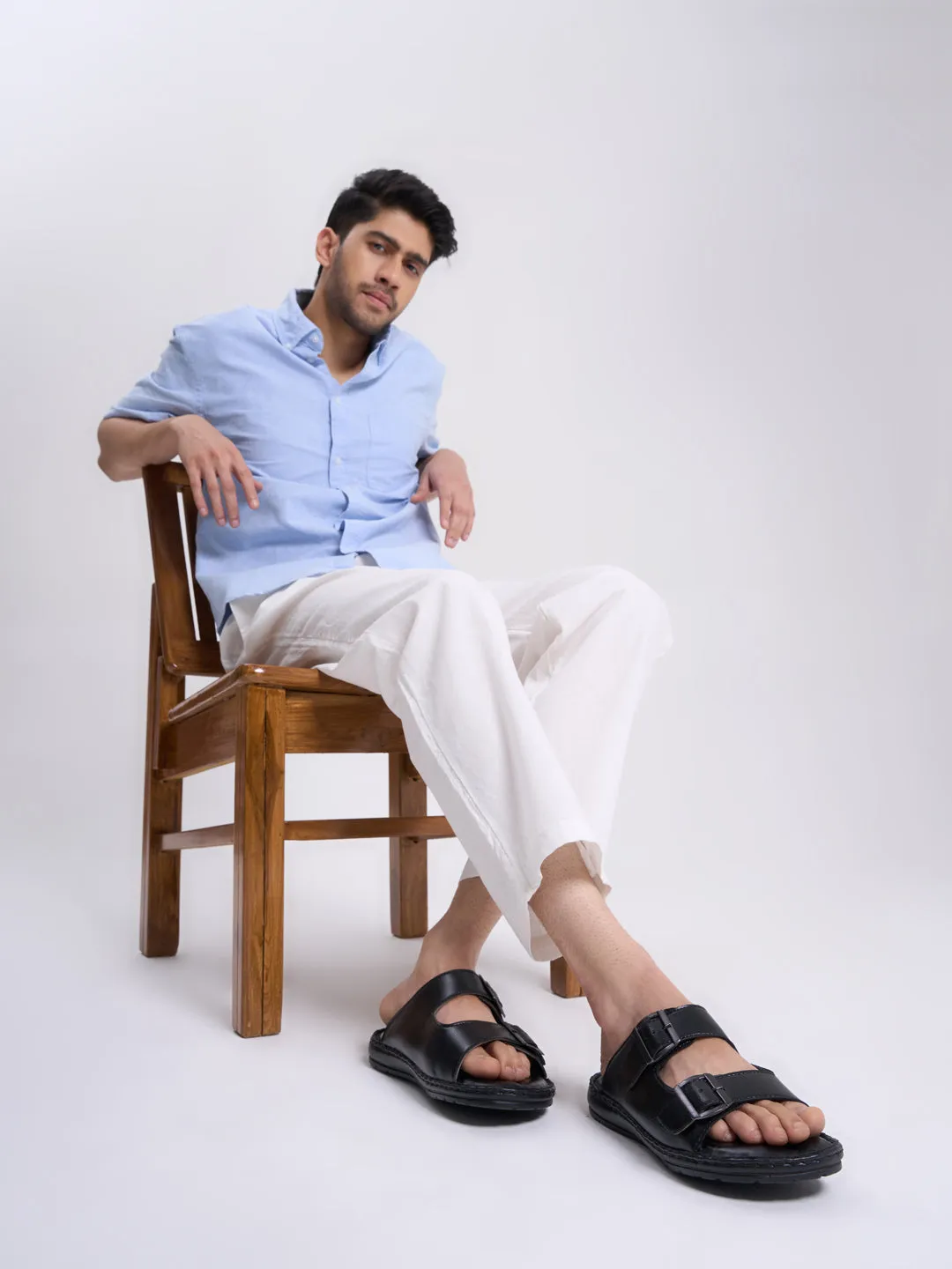 Men Brown Open Toe Broad Feet Double Adjustable Strap Ethnic Kurta Slip On Sandals|Anti-Skid Sole Slippers|Memory Cushion Insole Sandals Target