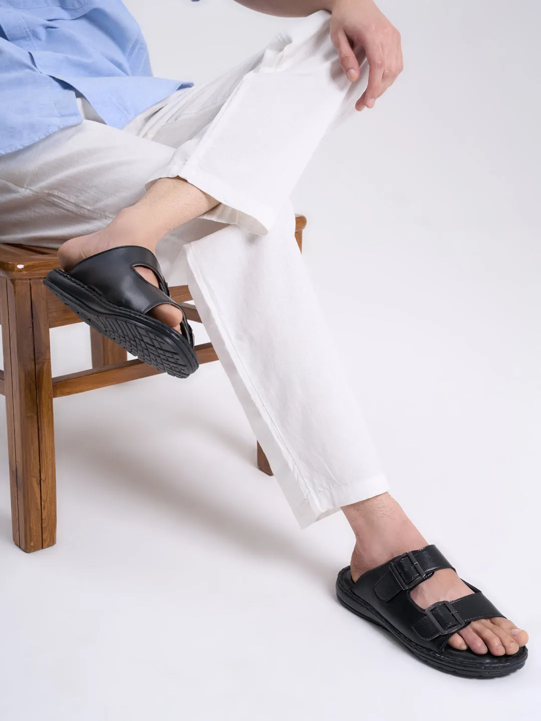 Best Hiking Sandals For Plantar Fasciitis Men Brown Open Toe Broad Feet Double Adjustable Strap Ethnic Kurta Slip On Sandals|Anti-Skid Sole Slippers|Memory Cushion Insole