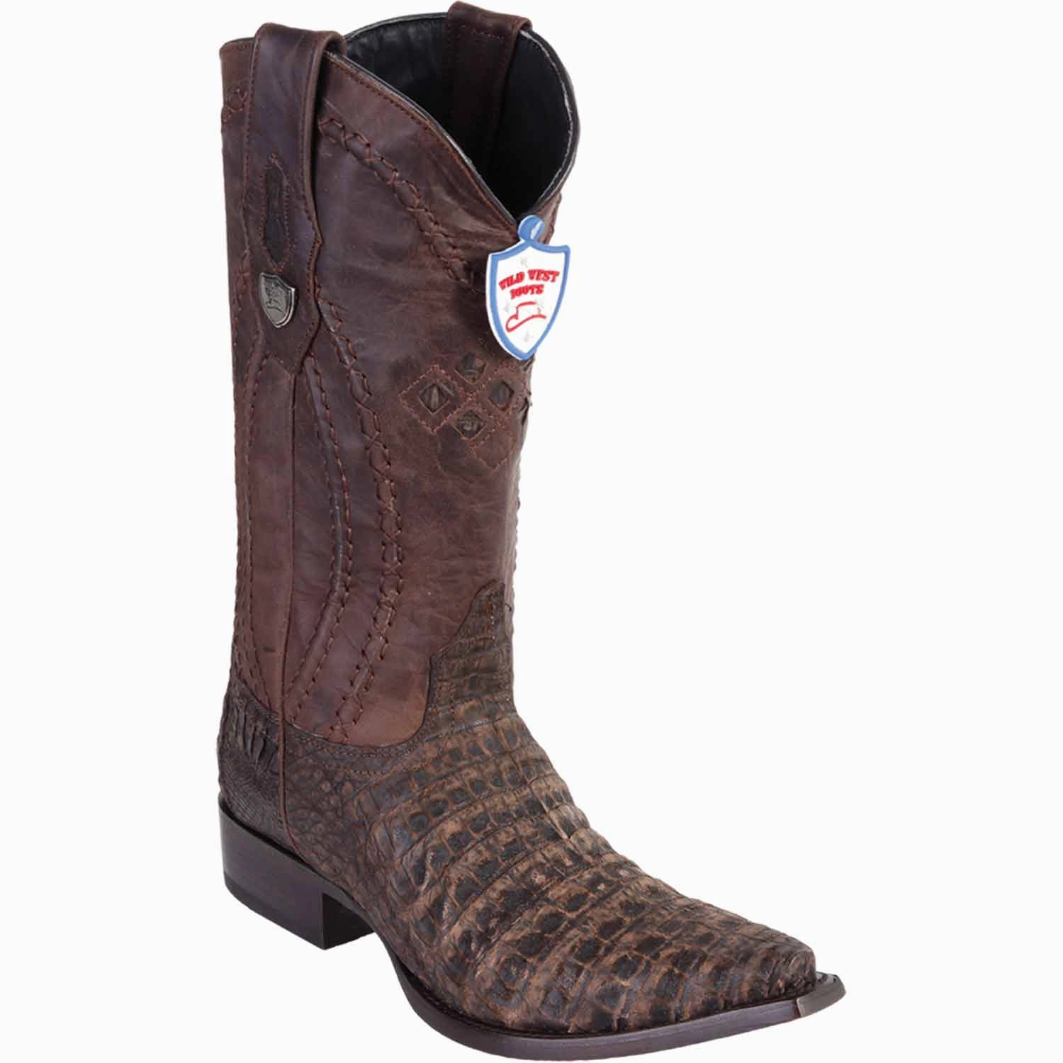 Men's Wild West Caiman Belly Skin Snip Toe Boots 29482
