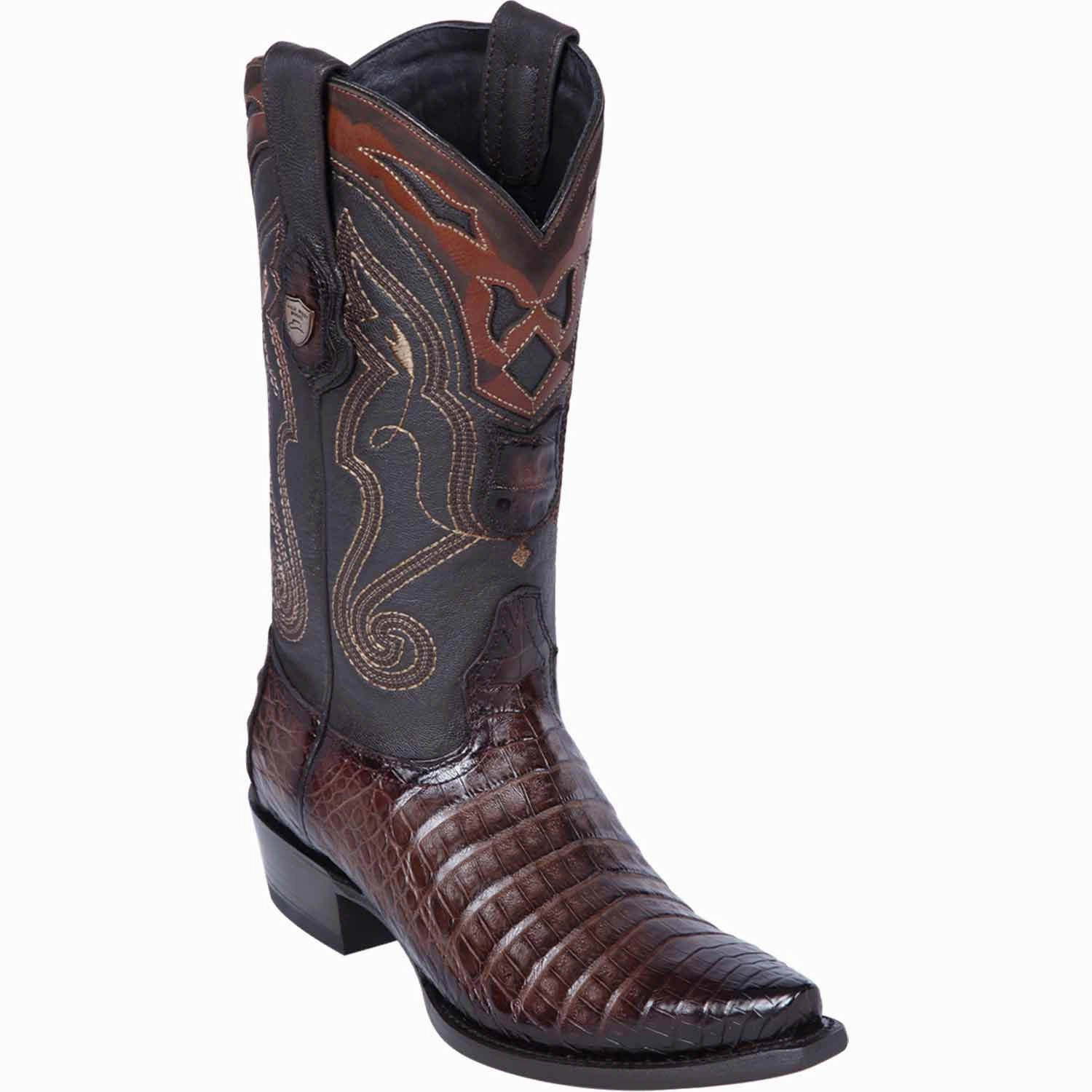 Men's Wild West Caiman Belly Skin Snip Toe Boots 29482