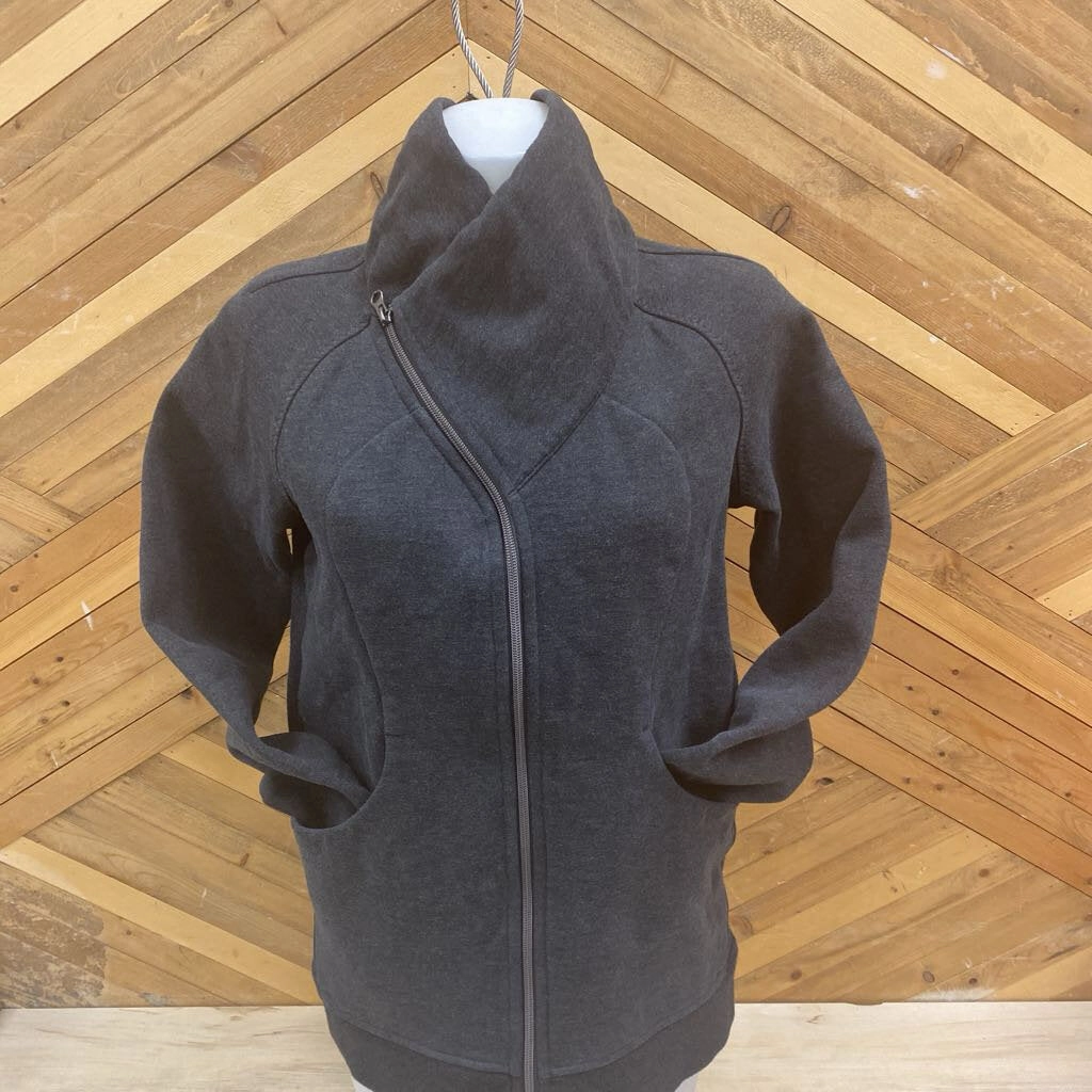 Lululemon - Women's Fleece-Lined Full-Zip Jacket: Dark Grey-women-10 Plus Sweatshirts