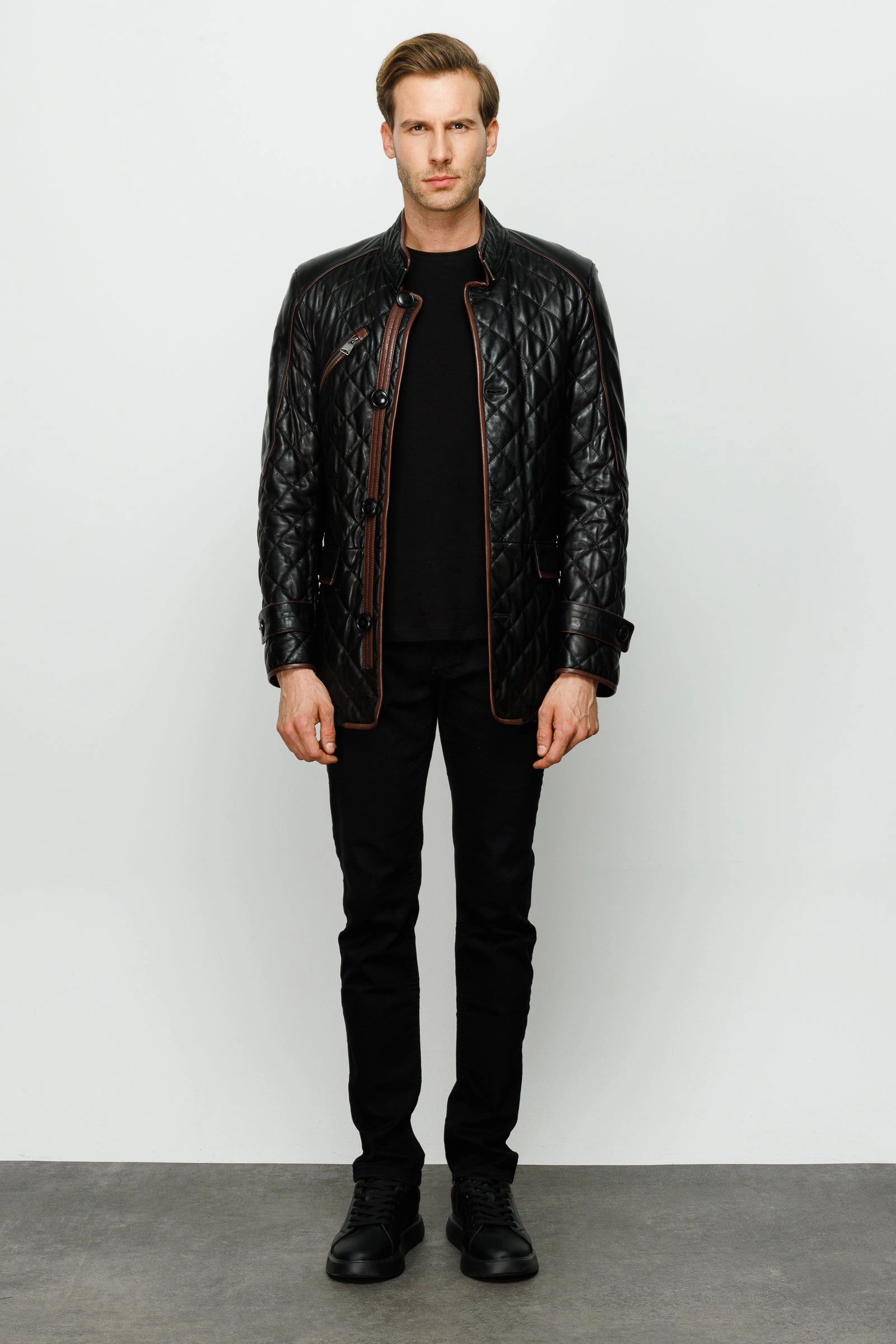 The Martinez Black Leather Men Jacket Scrub Jackets