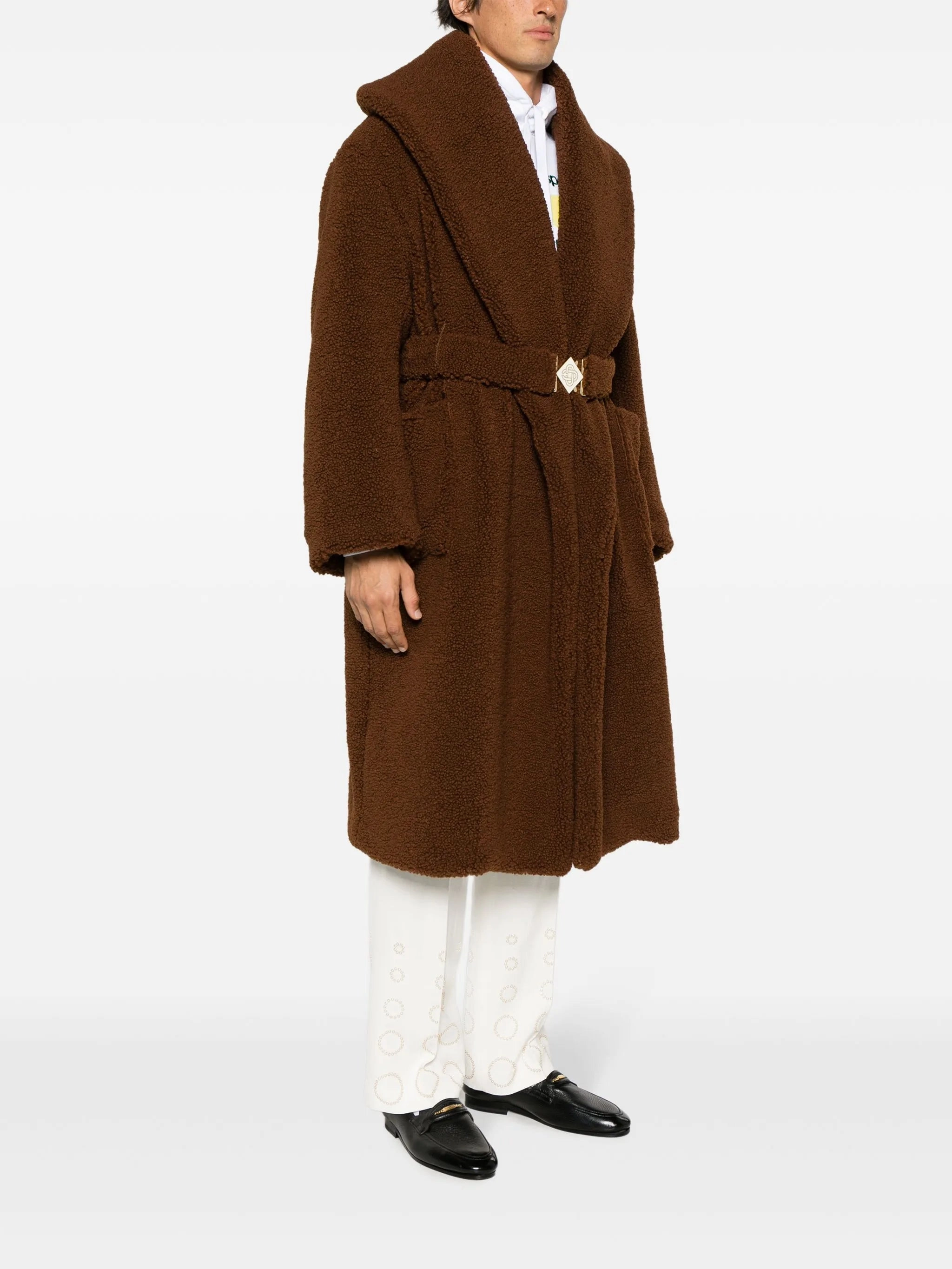 Prana Coats belted faux-shearling coat