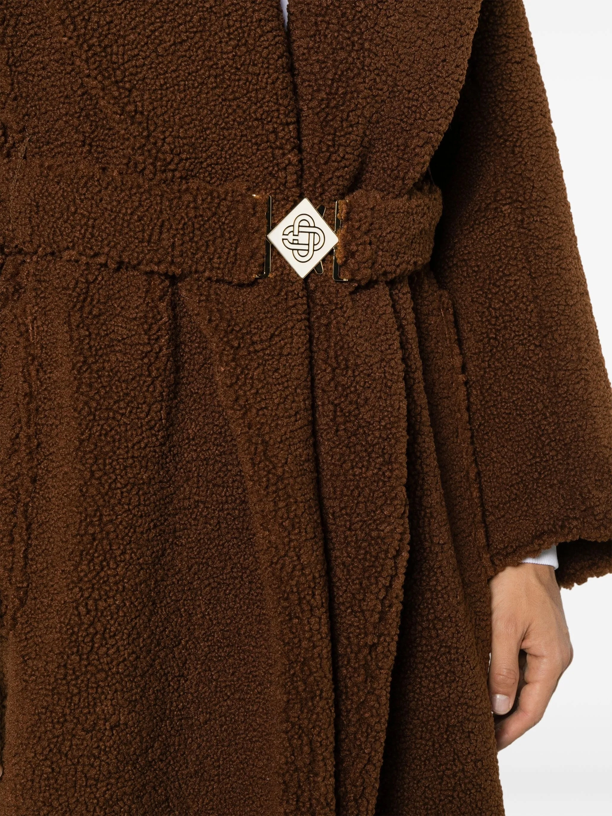 Fiber Winter Coats belted faux-shearling coat