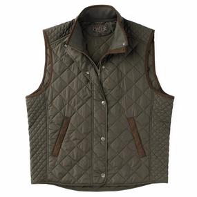 Best American Made Leather Jackets Madison Creek Greenville Diamond Quilted Nylon Vest in Loden