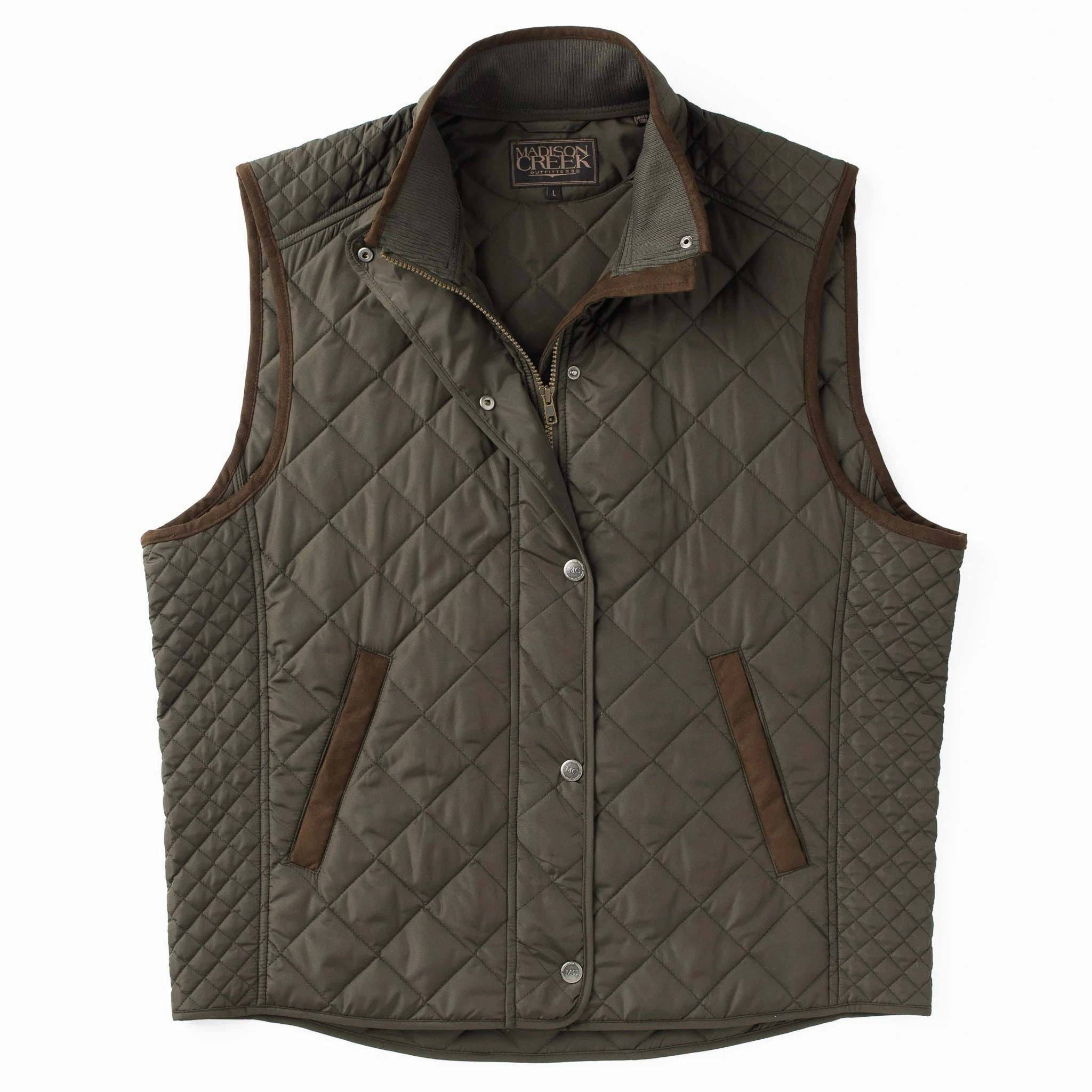 Good Quality Leather Jackets Madison Creek Greenville Diamond Quilted Nylon Vest in Loden