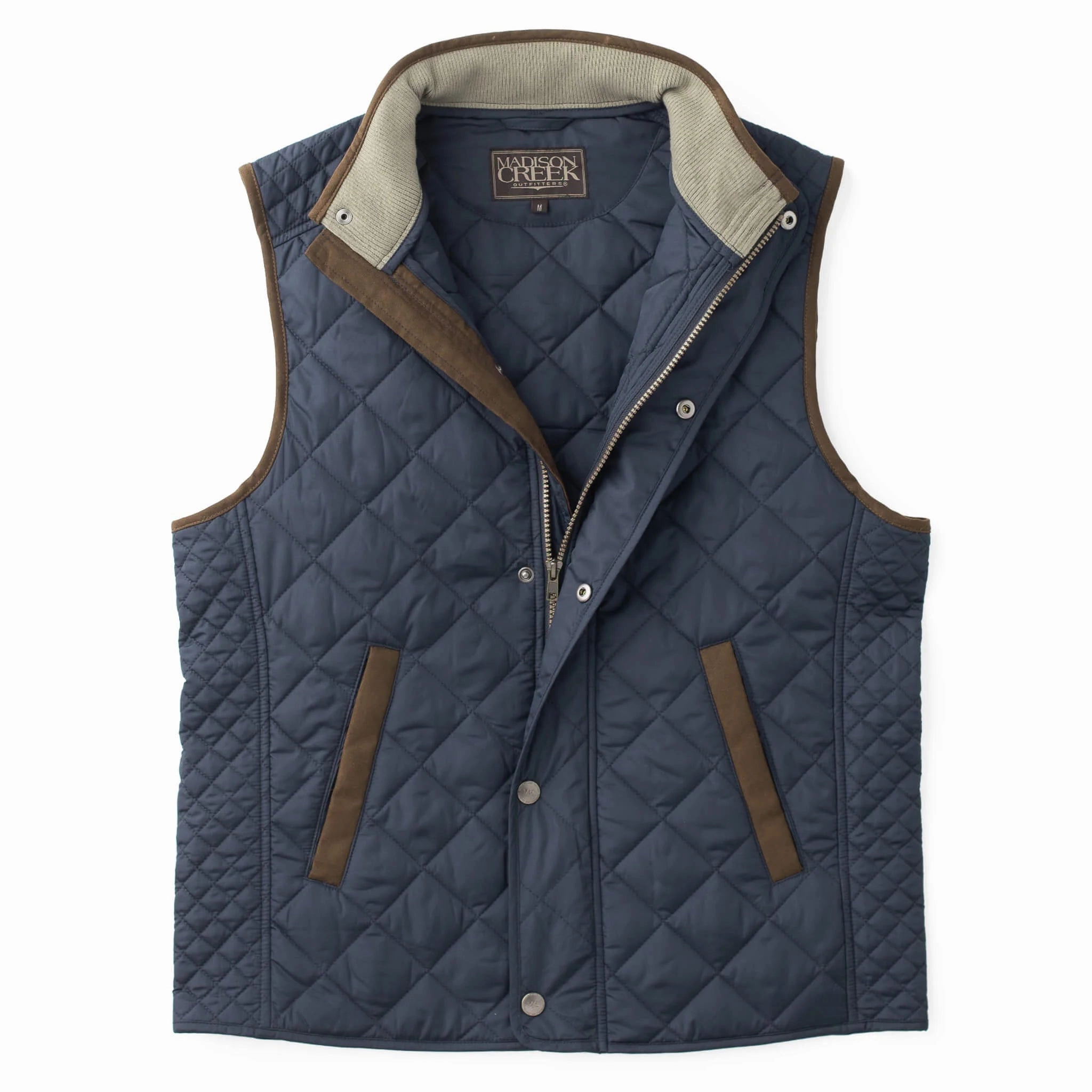 Oversized Jackets Madison Creek Greenville Diamond Quilted Nylon Vest in Navy