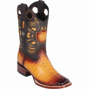Men's Wild West Caiman Tail Ranch Toe Boots 282401 Carpenter Boots
