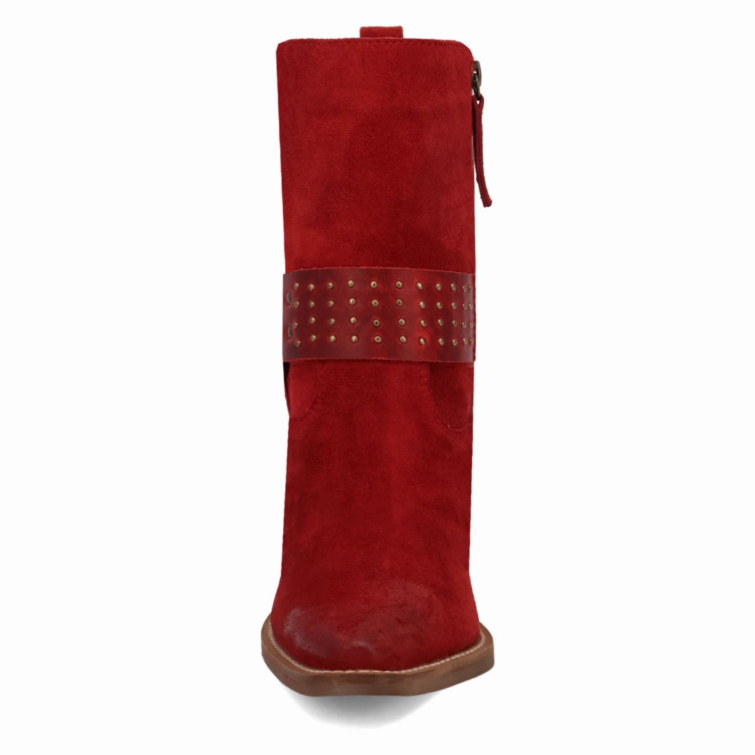 Online Exclusive | Dingo | Songbird Suede Bootie in Red ** PREORDER Cowboy Boots Narrow Calf
