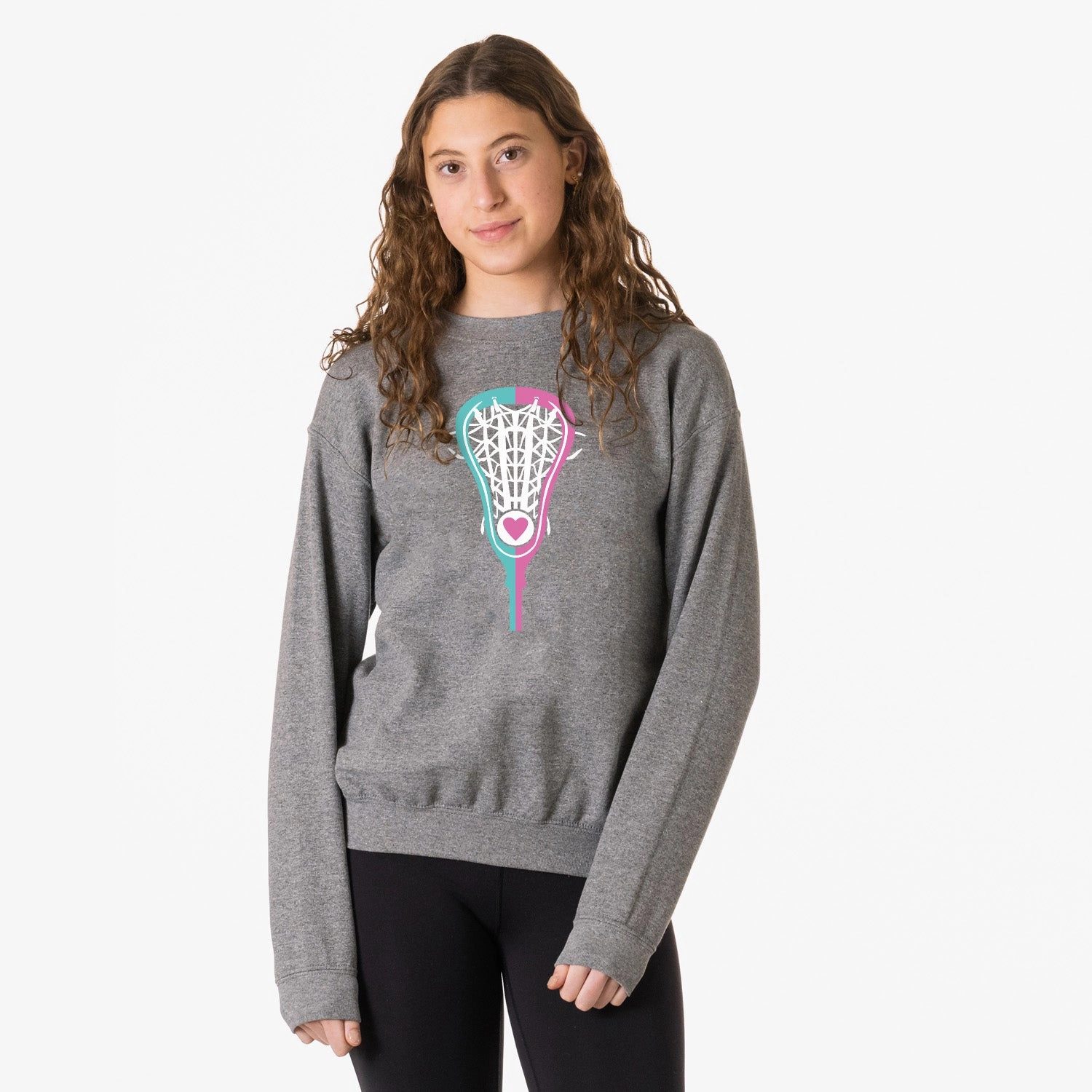 Colorado Buffaloes Sweatshirts Girls Lacrosse Crewneck Sweatshirt - Lacrosse Stick Heart