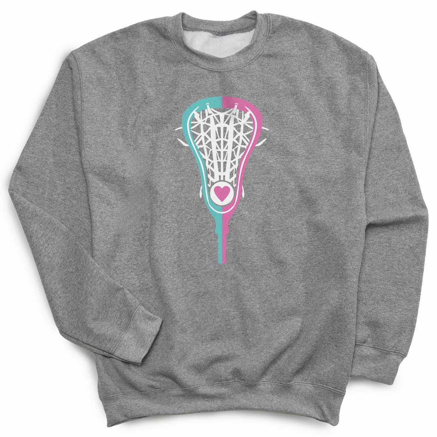 Girls Lacrosse Crewneck Sweatshirt - Lacrosse Stick Heart Punk Band Sweatshirts