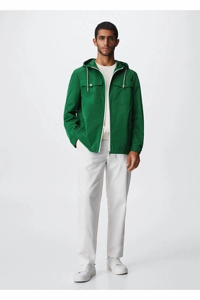 Mango Men's Green Jacket Packer Jackets