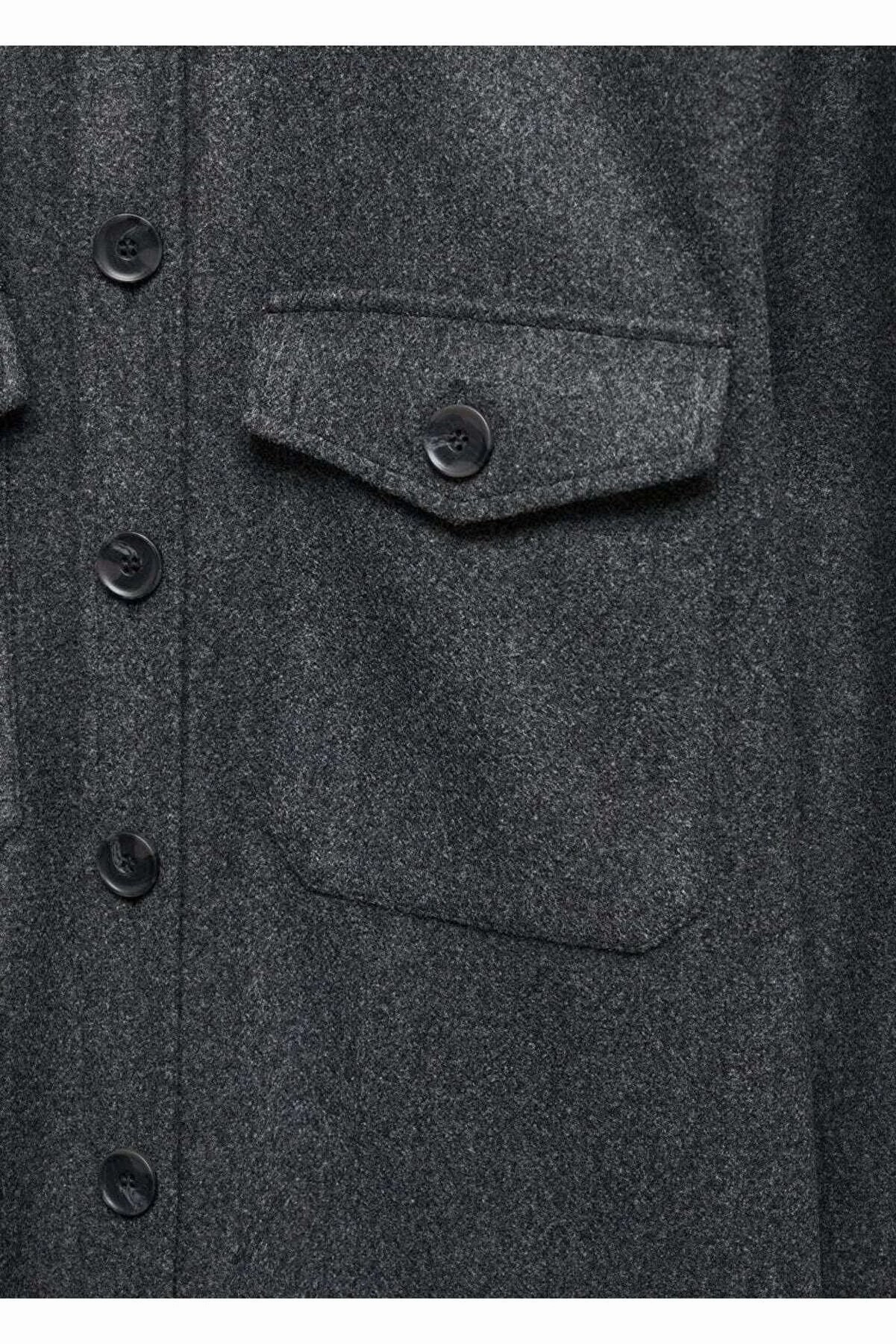 Mango Men's Pocketed Flannel Jacket Asian Inspired Jackets