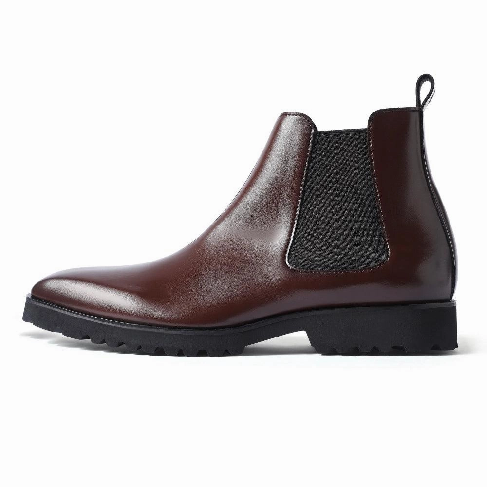 Marcos Featherlite - Dark Tan Chelsea Boots-RTS Refined Slim Fit Gloss Chelsea Boots