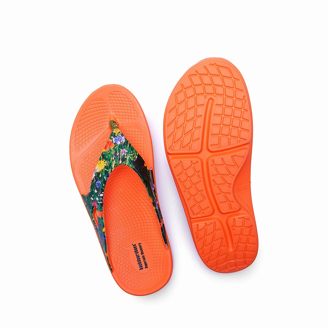 Meadow Orange Recovery Supersole T Bar Flip Flops