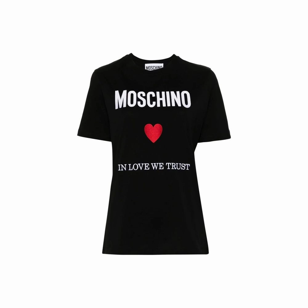 Bluorng T Shirts Moschino Couture Black Cotton T-Shirt