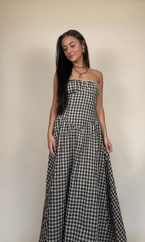 Peakview Dress Check Poplin Midi Dress