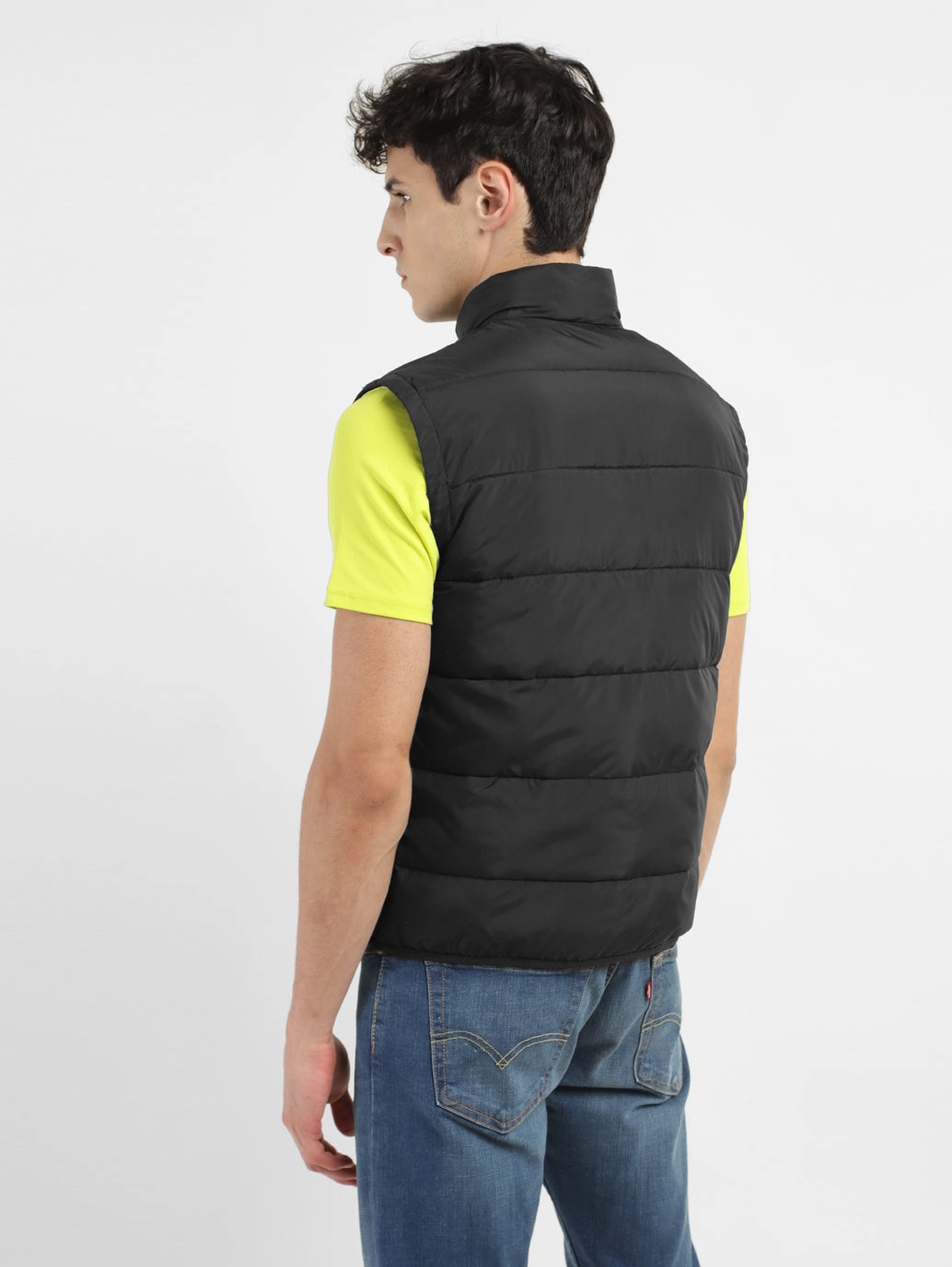 Men's Black High Neck Puffer Jackets Dust Jackets