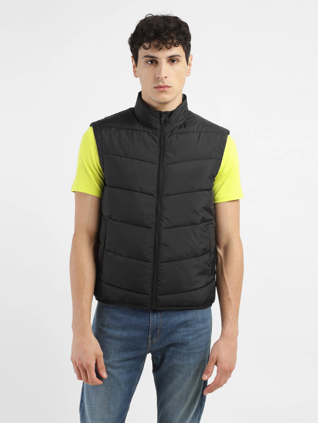 Avirex Jackets Men's Black High Neck Puffer Jackets