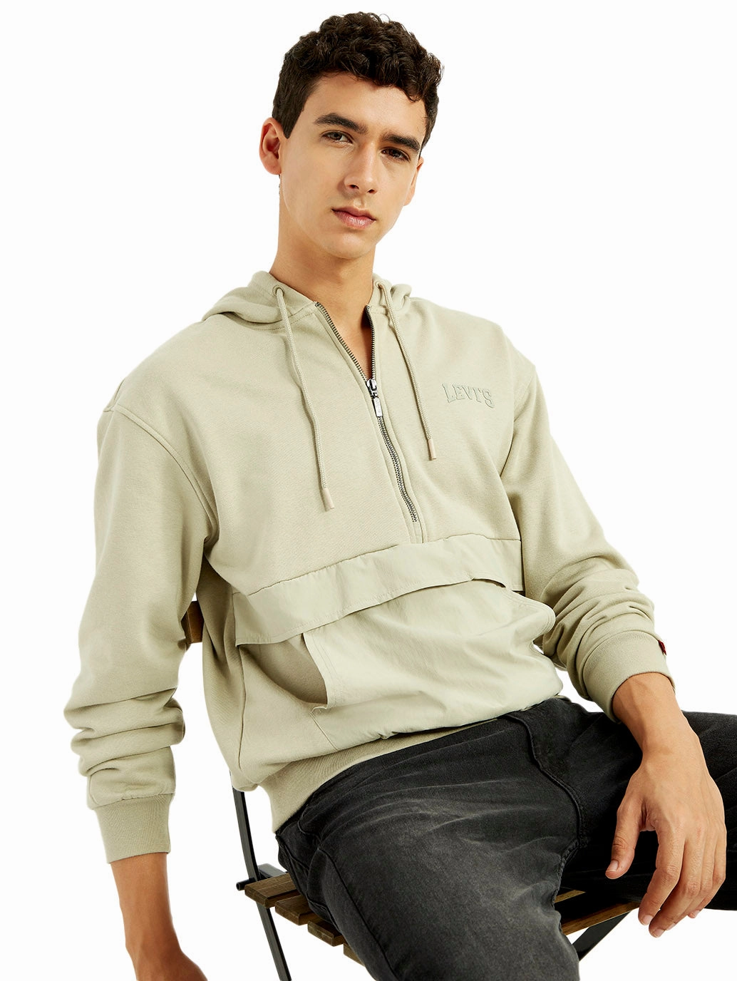 Baylor Sweatshirts Men's Brand Logo Beige Hooded Sweatshirt