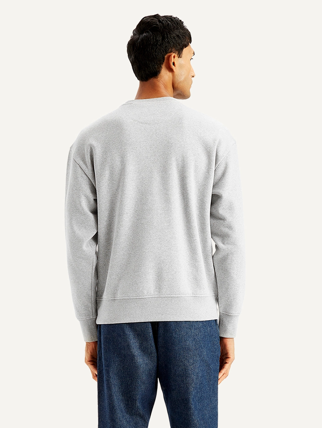 Ghetto Sweatshirts Men's Brand Logo Grey Crew Neck Sweatshirt