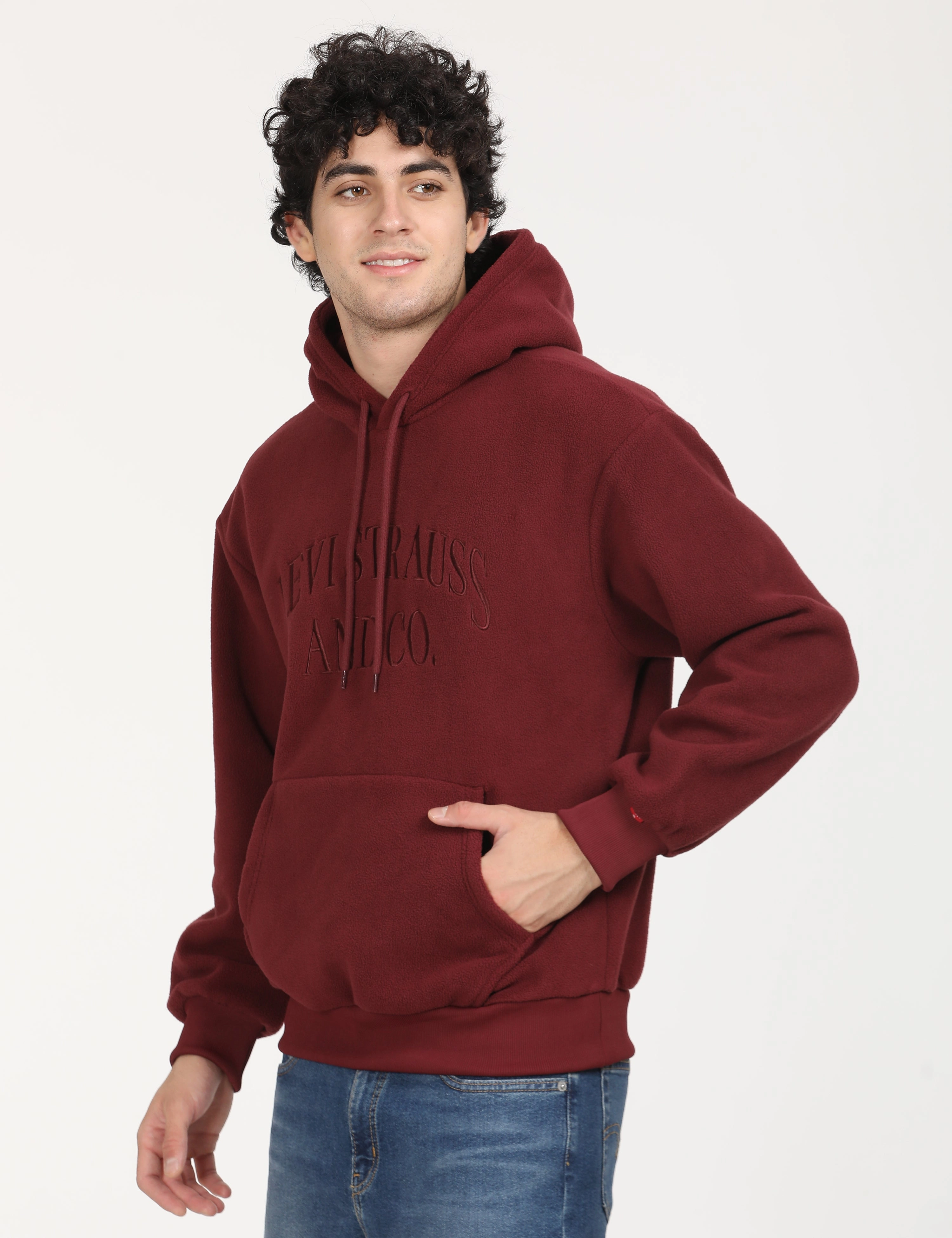 Men's Brand Logo Maroon Hooded Sweatshirt Sweater Vs Sweatshirts
