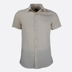 Customize T Shirts Online Men's Cream Short Sleeve Shirts Non-Iron Shirt | Next United Arab Emirates