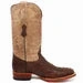 Men's Genuine Full Quill Ostrich Square Toe Boots Cherry Wood Caterpillar Steel Toe Safety Boots
