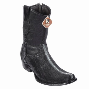 Men's King Exotic Stingray Boots Full Rowstone Dubai Toe Handmade Black (479B1105) Bean Bean Boots