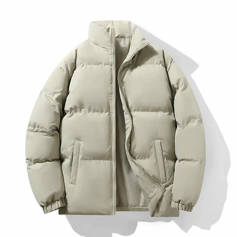 Men's Loose Fit Stand Collar Thickened Winter Cotton Coat