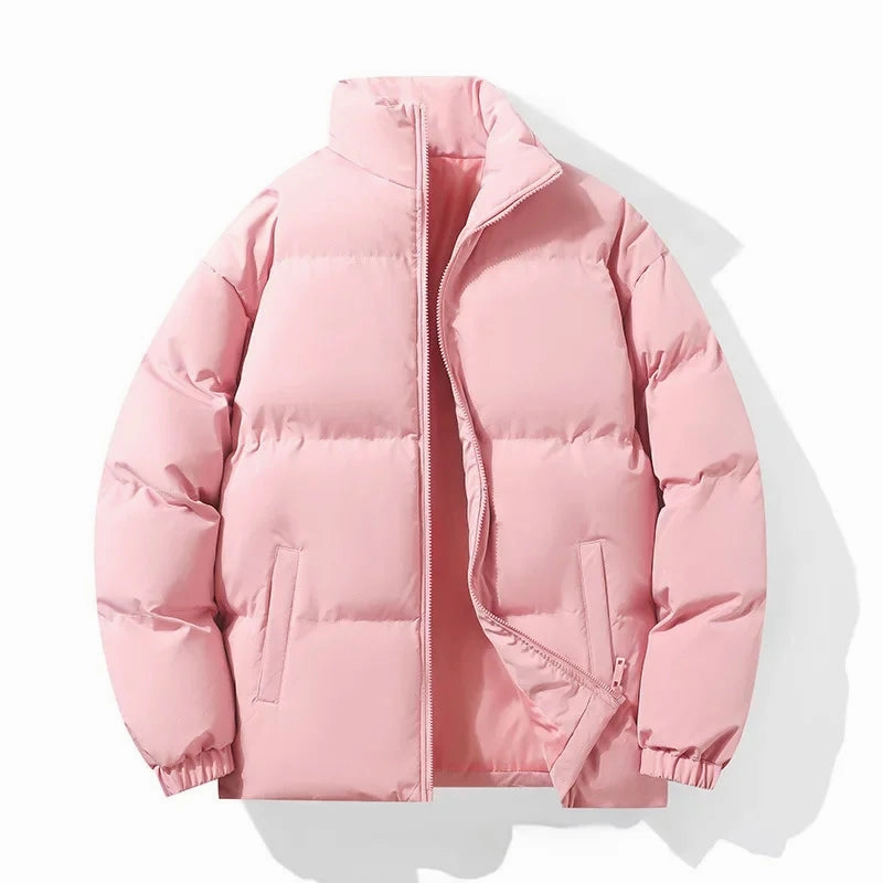 Men's Loose Fit Stand Collar Thickened Winter Cotton Coat