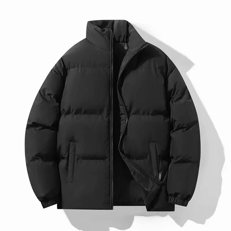 Men's Loose Fit Stand Collar Thickened Winter Cotton Coat